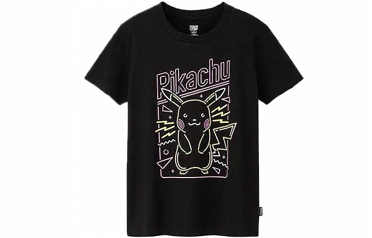 Женская футболка UNIQLO POKEMON (черная)