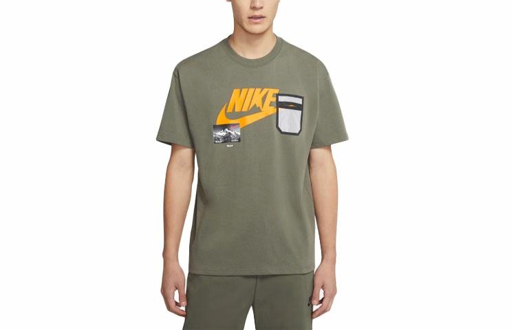 Мужская футболка Nike Sportswear хлопковая (желтая) — фото 1
