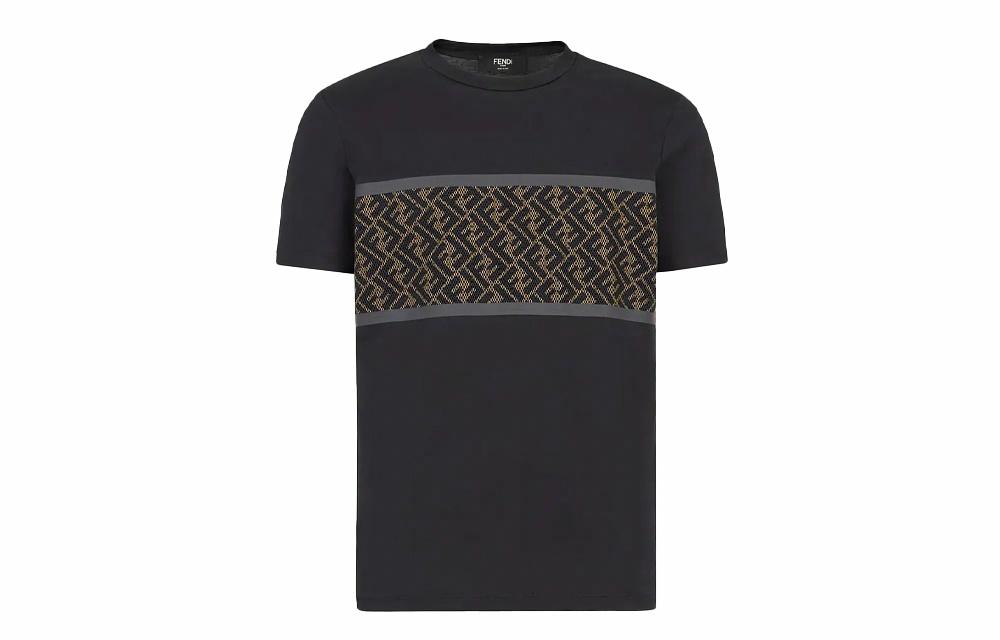 Мужская футболка Fendi Logo (черная)