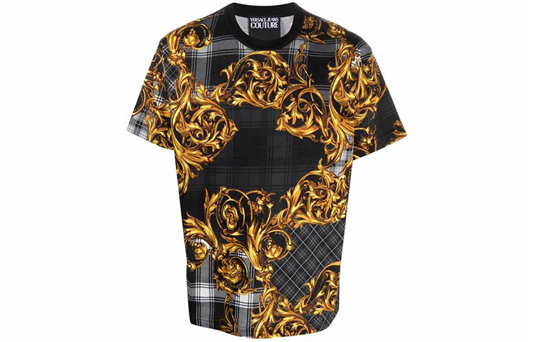 Мужская футболка Versace VERSACE JEANS COUTURE T (черная с принтом)
