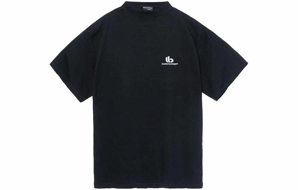 Мужская футболка Balenciaga 681045TLVN11070 (черная)