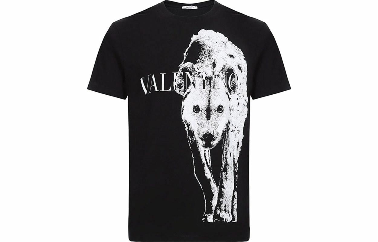 Мужская футболка Valentino Logo (черная)