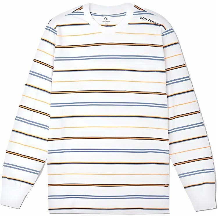 Мужская футболка Converse Striped Longsleeve (белая)