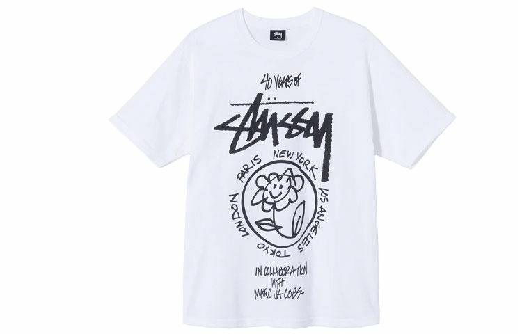 Футболка Stussy x Marc Jacobs 40th Anniversary (белая)