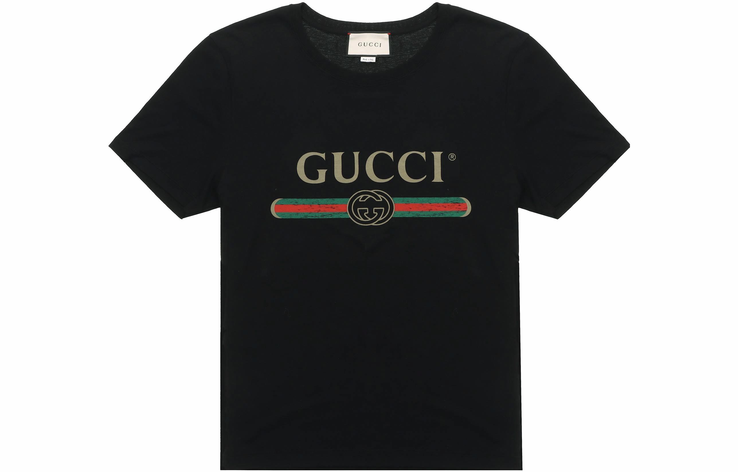Мужская футболка Gucci Big Logo (черная)