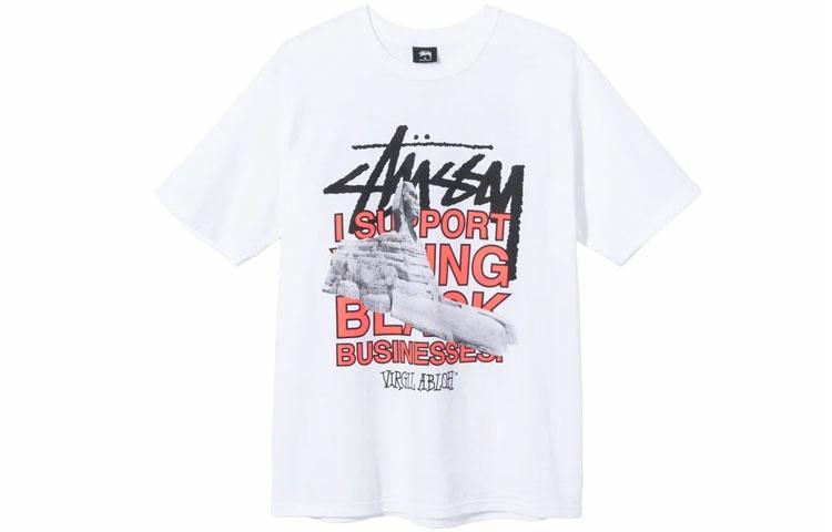 Футболка Stussy x OFF-WHITE World Tour Logo (белая)