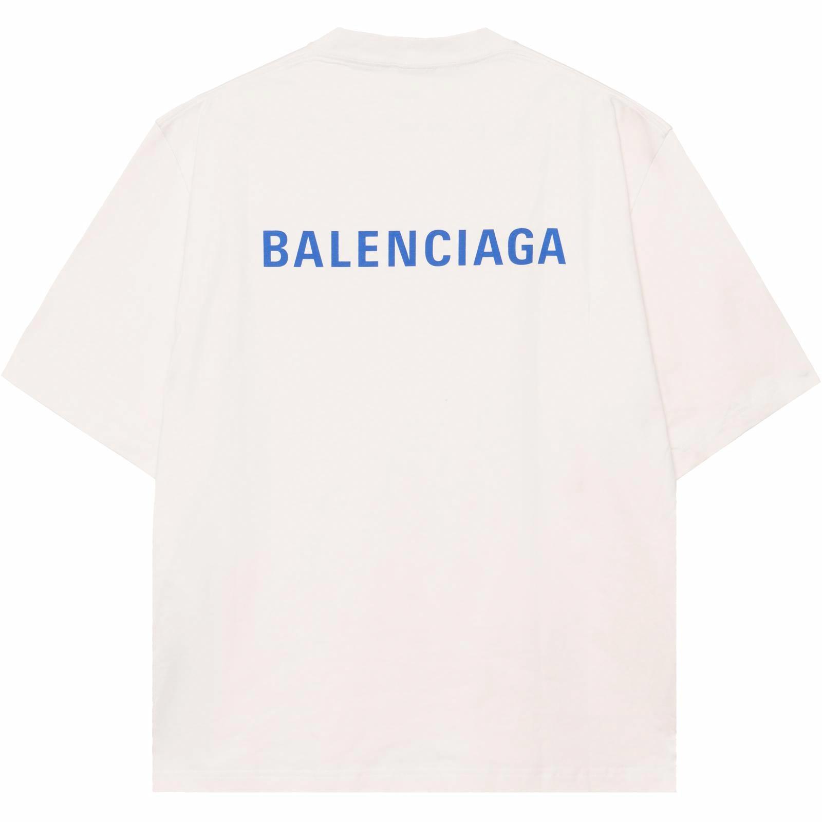 Мужская футболка Balenciaga (бежевая) — фото 2