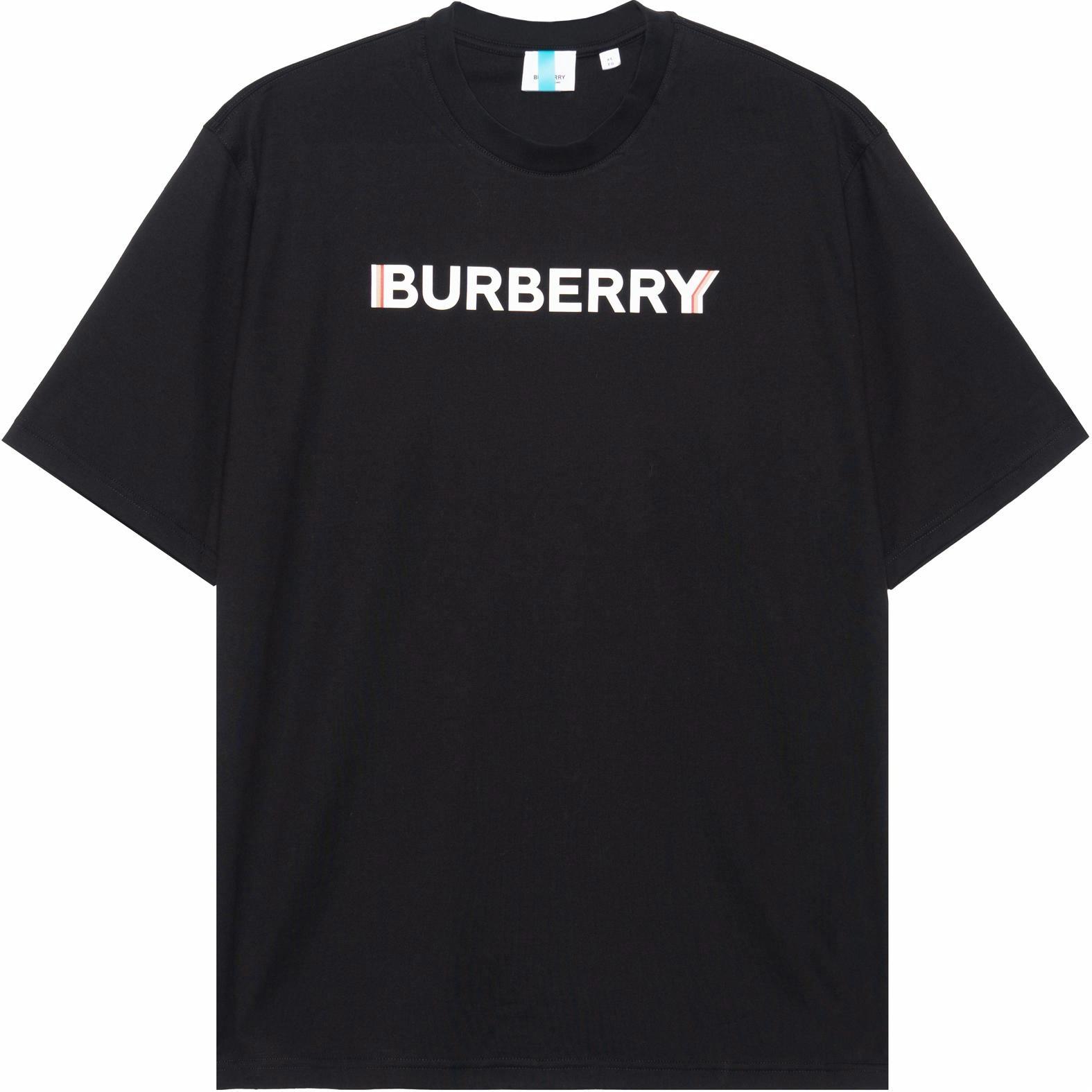 Мужские футболка Burberry LogoT (черная)