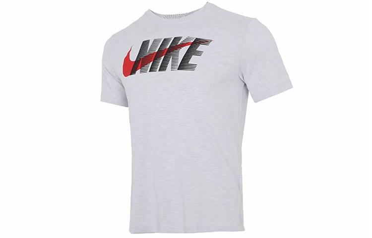 Мужская футболка Nike As M Nk Dfc Tee Slub Blok Swsh (светло-серая) — фото 1