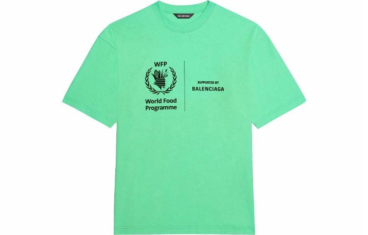 Мужские футболка Balenciaga Balenciaga x WFP LogoT (салатовый)