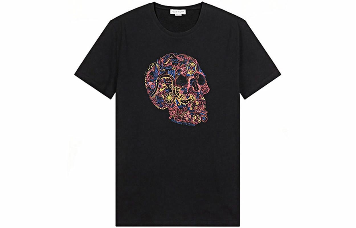 Мужская футболка Alexander McQueen Skull Print (черная)