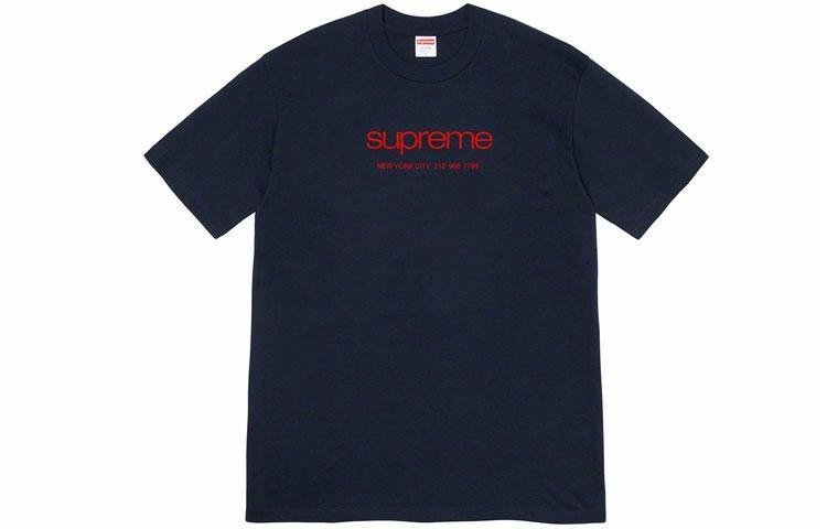Футболка Supreme SS20 Week 1 Shop Tee (темно-синяя)