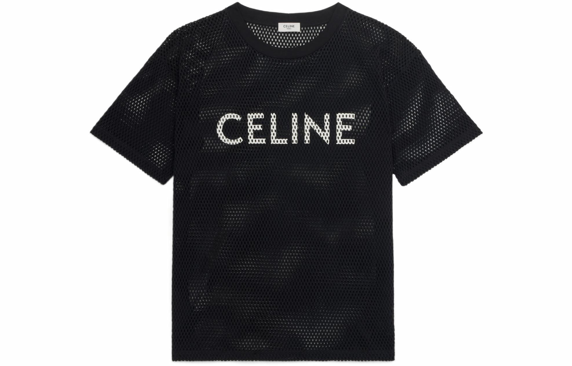 Мужская футболка CELINE С буквенным принтом (черная)