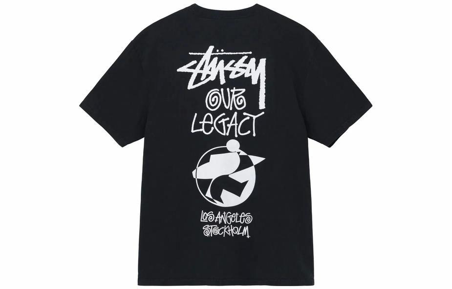 Футболка Stussy x OUR LEGACY Surfman 2 Pigment Dyed Tee (черная)
