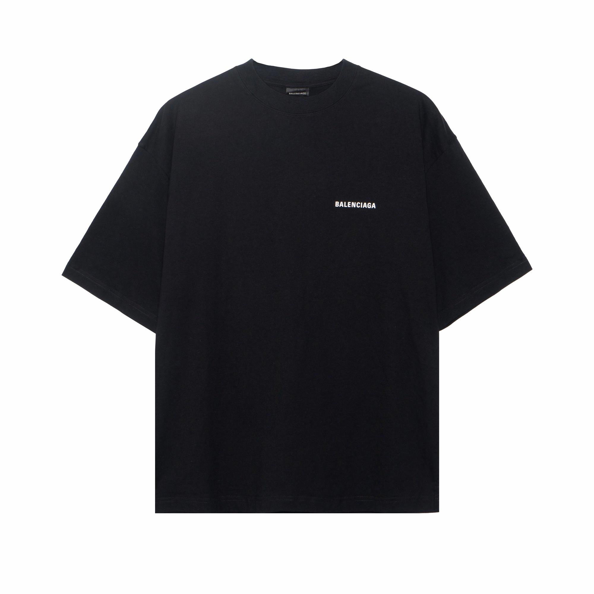 Мужская футболка Balenciaga LogoT (черная)