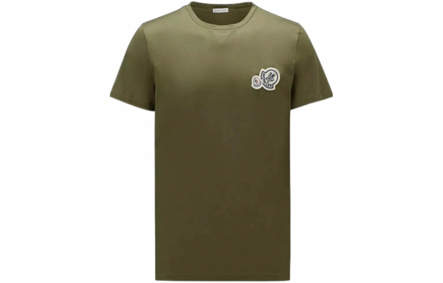 Мужская футболка Moncler I10918C000588390Y875 (зеленая)