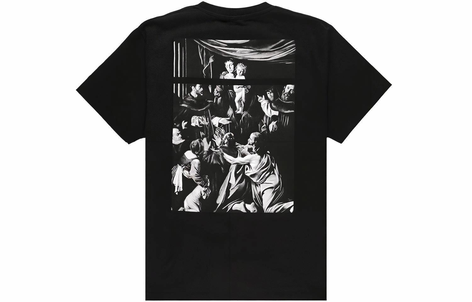 Мужская футболка OFF-WHITE SS20 Caravaggio Square Tee (черная)