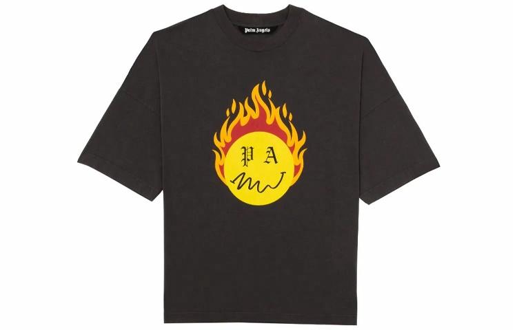 Мужская футболка PALM ANGELS × smiley (черная)