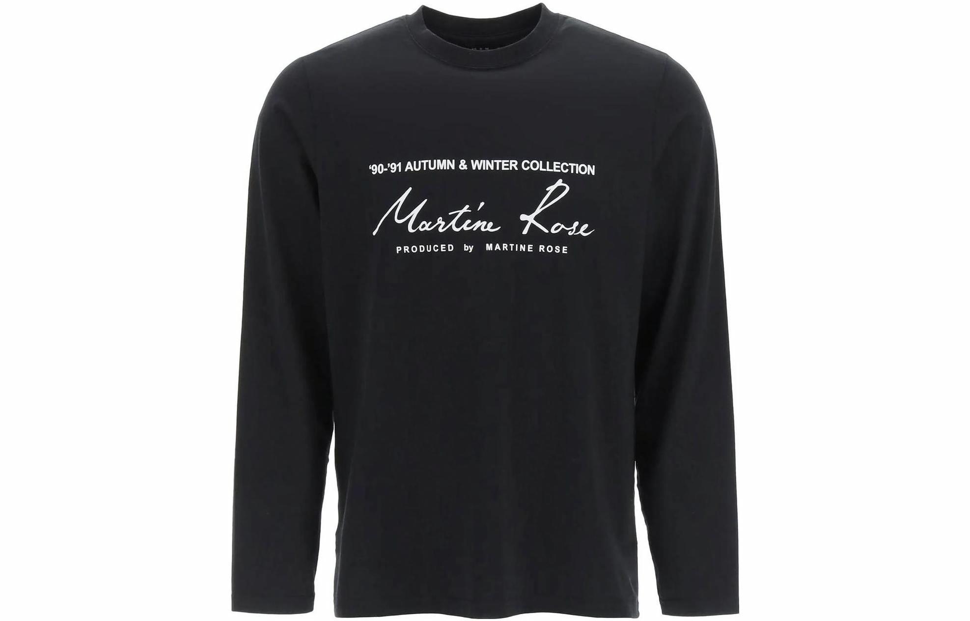 Футболка Martine Rose Logo LS T-Shirt (черная)