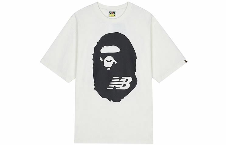 Мужская футболка New Balance x bape (белая)