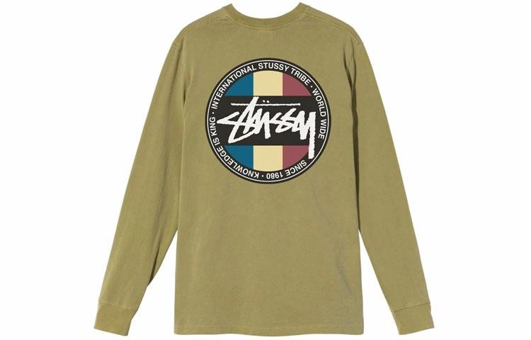 Лонгслив Stussy Classic Dot Dyed Ls Tee (зеленый) — фото 3