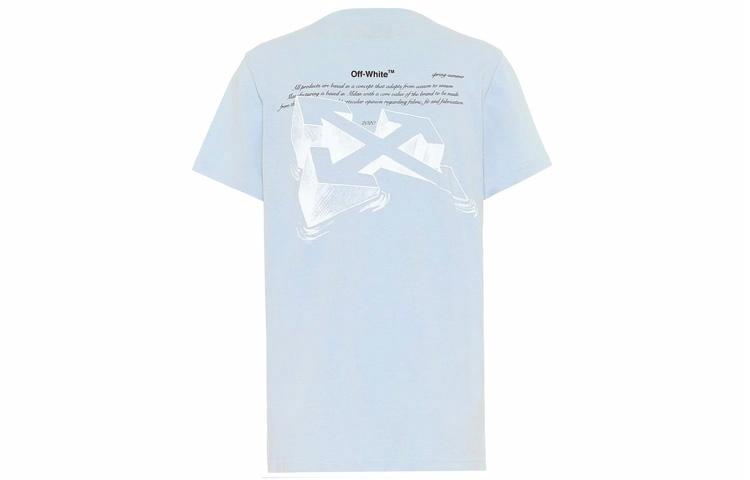 Женская футболка OFF-WHITE с буквенным логотипом (голубая)