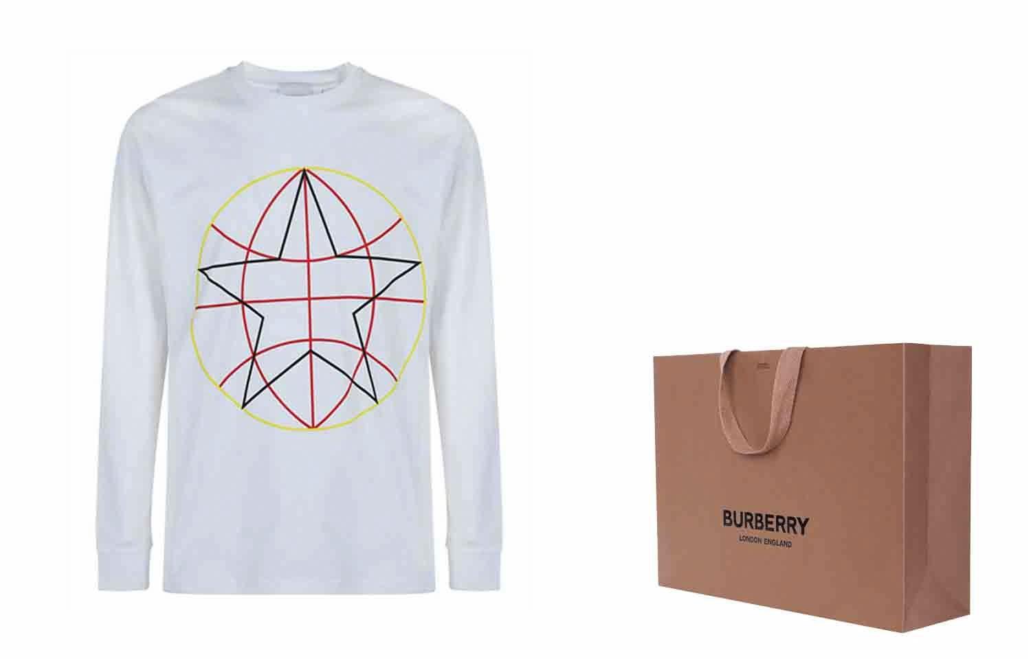Мужская футболка Burberry (белая) — фото 6