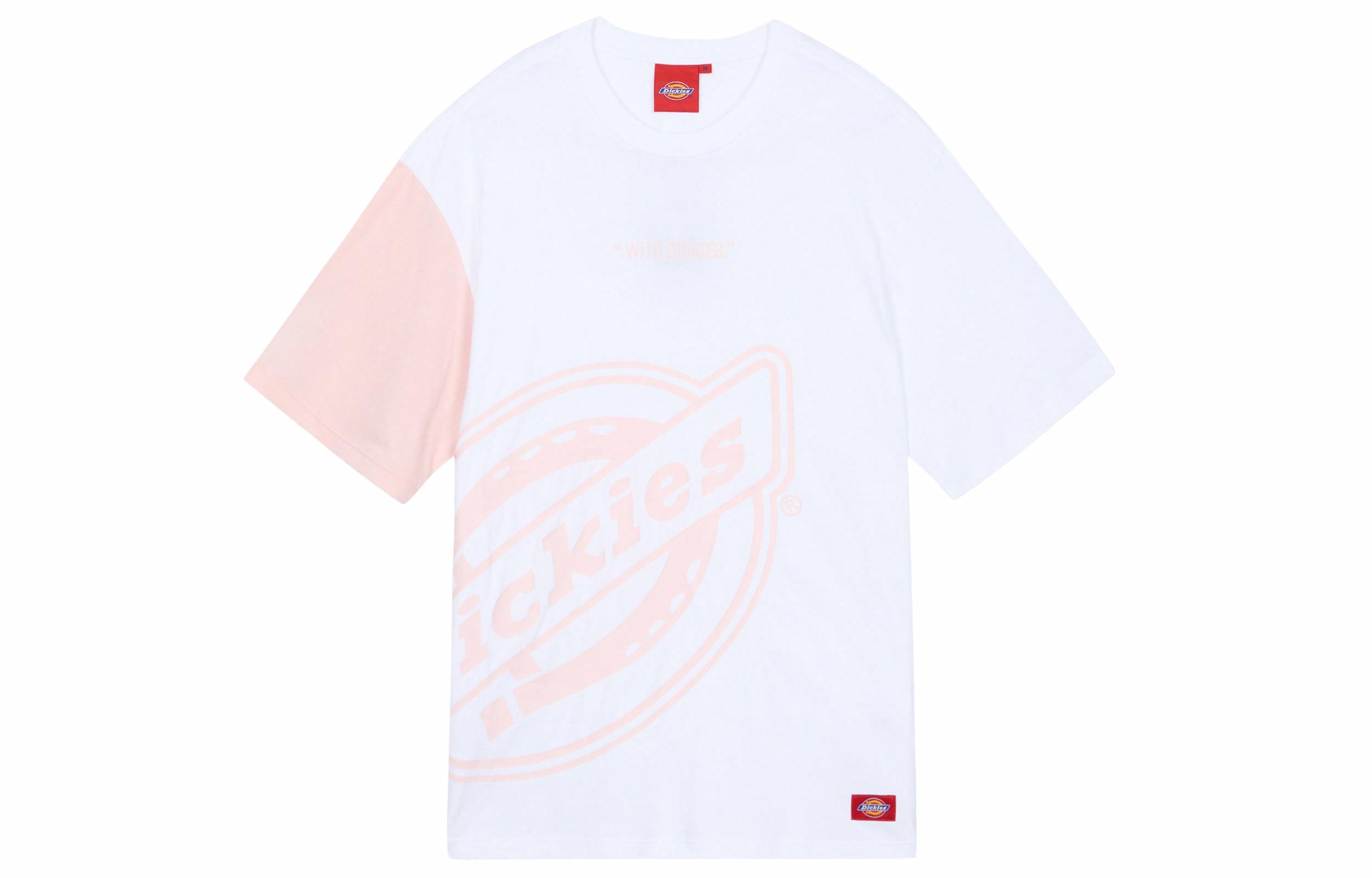 Футболка Dickies SS21 Logo (бело-розовая)
