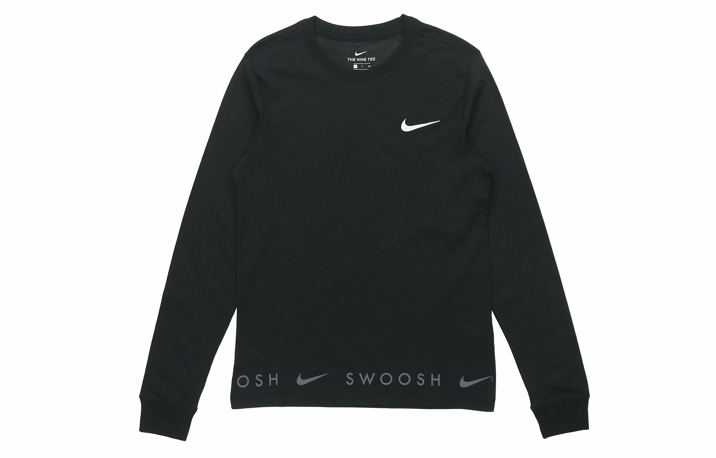 Мужской лонгслив Nike Sportswear Swoosh (черный) — фото 1