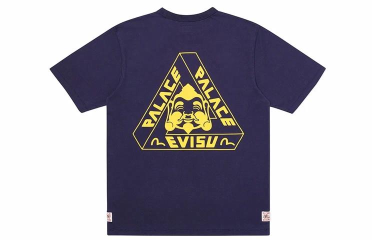 Футболка Palace PALACE x EVISU Palace Evisu T-shirt LogoT (синяя)
