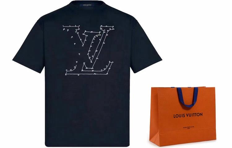 Мужская футболка Louis Vuitton (синяя) — фото 6
