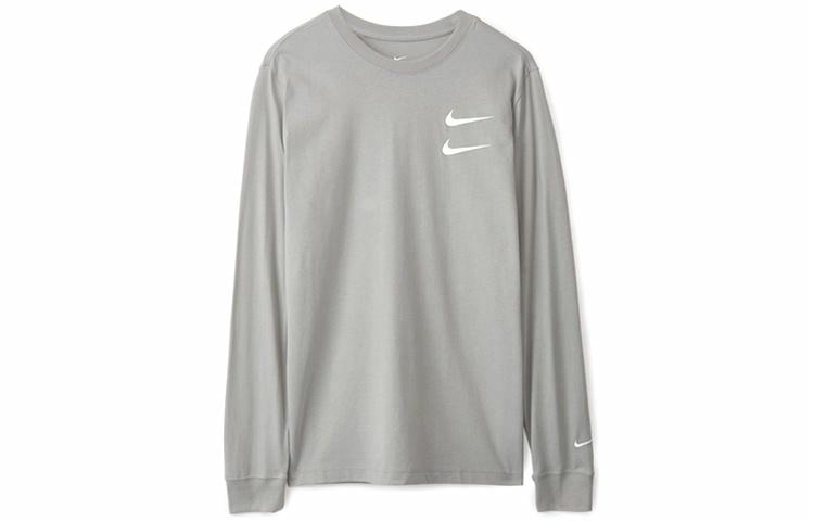Мужские футболка Nike Sportswear Swoosh LS Tee (серая) — фото 1