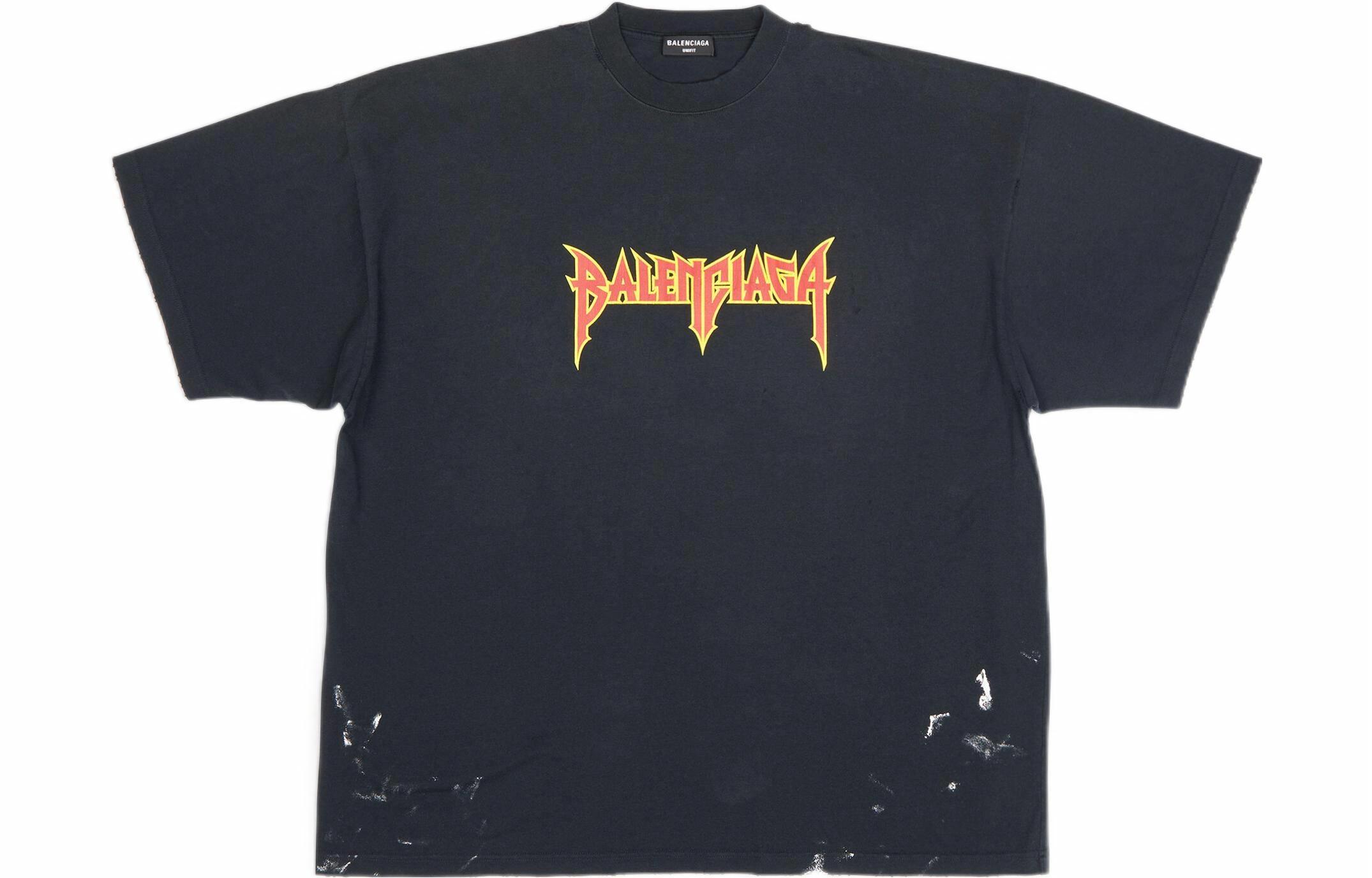 Мужская футболка Balenciaga SS22 Logo (черная)