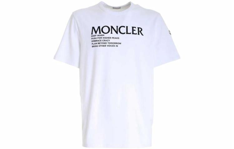 Мужская футболка Moncler Lettering (белая)