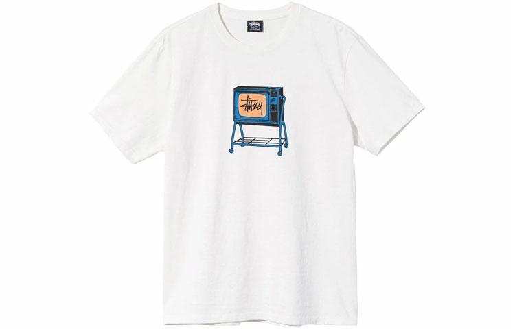 Футболка Stussy Rolling TV Print Short Sleeve T-Shirt T (белая) — фото 7
