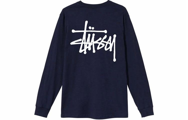 Худи / Лонгслив Stussy Basic L/S Tee (черный) — фото 9
