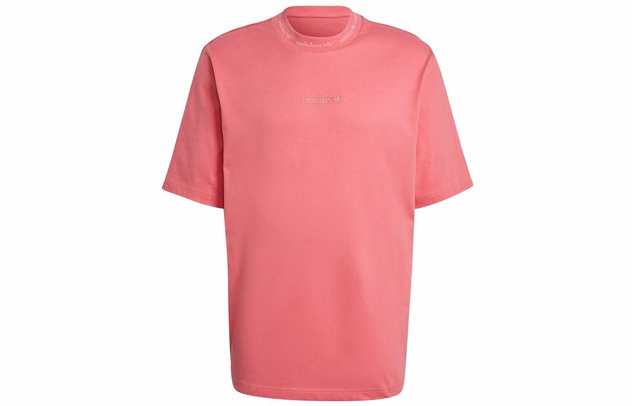 Мужская футболка adidas originals Rib Detail Tee T (ярко-розовая) — фото 1