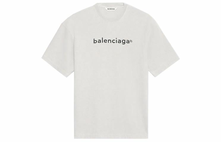Футболка Balenciaga Logo (серая) — фото 1