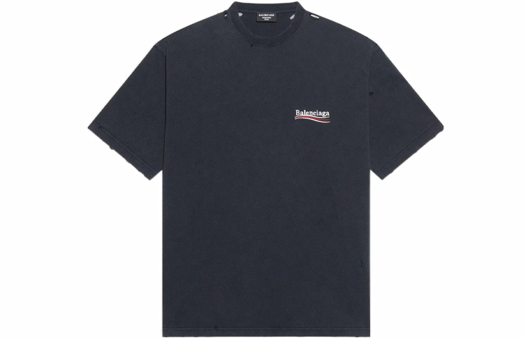 Мужская футболка Balenciaga SS22 Logo (черная)