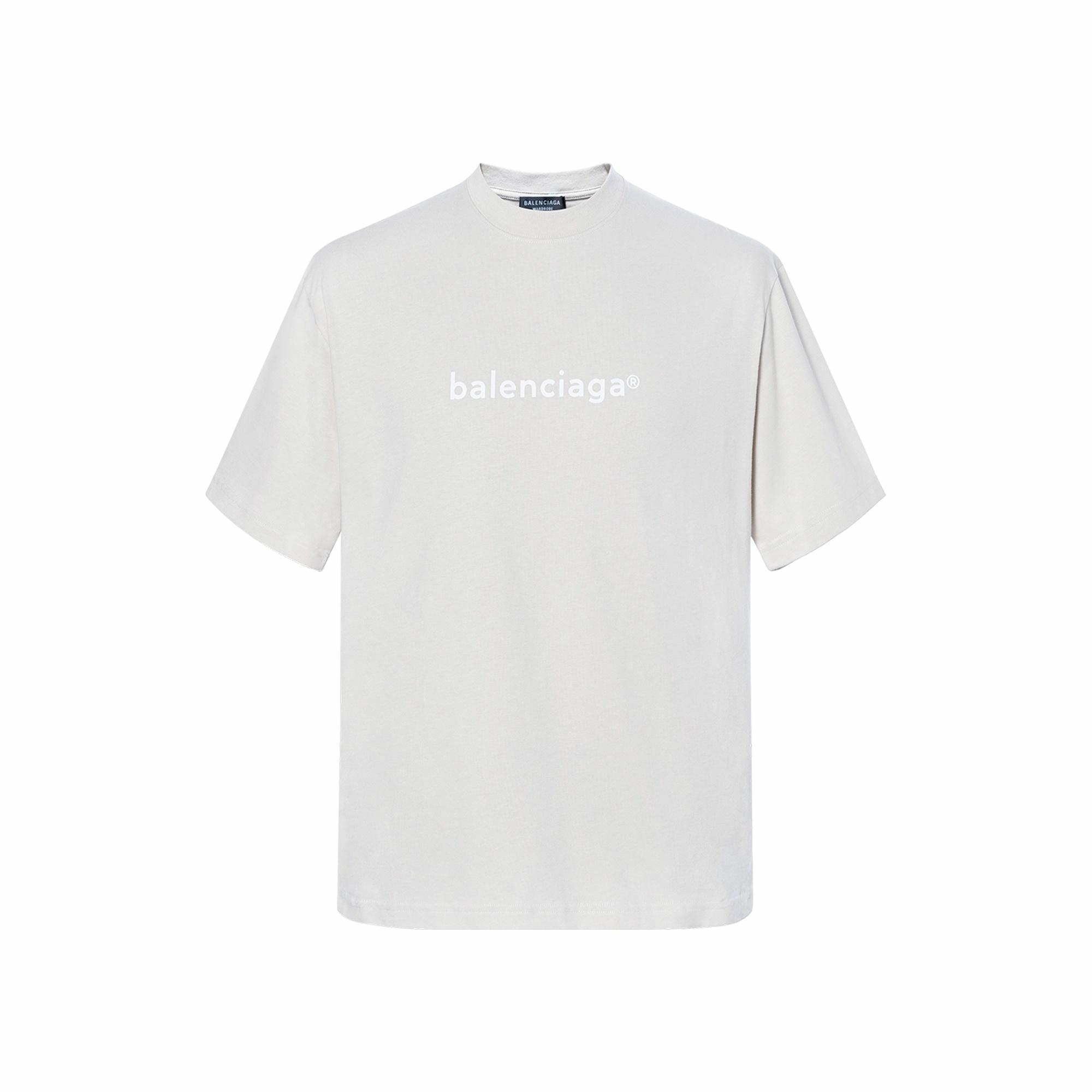 Футболка Balenciaga Logo Print Tee (серая)