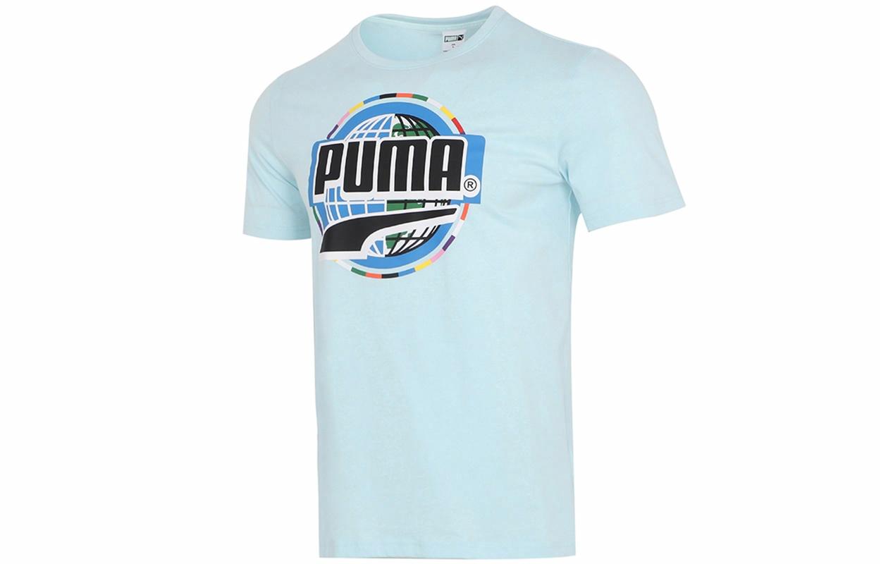 Мужская футболка PUMA Logo T (голубая) — фото 1