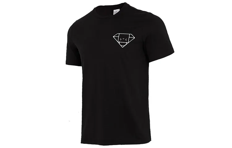 Adidas T-Shirts Men's Black Crew Neck Moderate Straight Fit