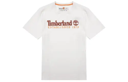 Timberland T Shirts Men's White Crew Neck Moderate Straight Fit