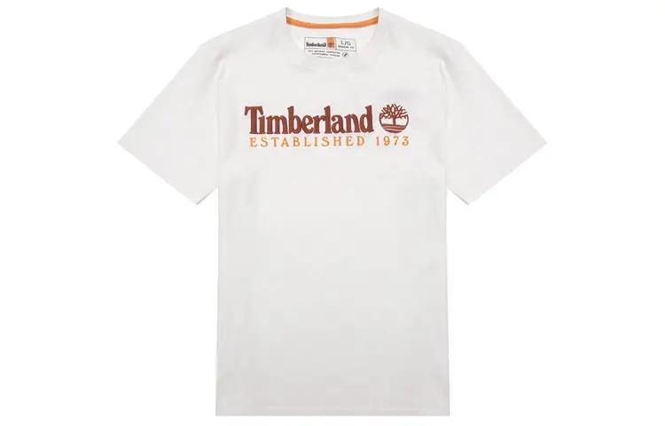 Timberland T Shirts Men's White Crew Neck Moderate Straight Fit