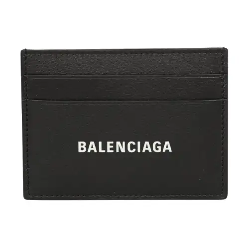 Balenciaga Leather Card Holder, Wallet Men's Black