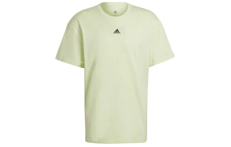 Adidas T-Shirts Men's Light Green Crew Neck Moderate Straight Fit