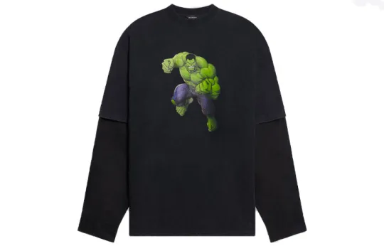 Balenciaga Mens Hulk 2021 Marvel Layered T shirt