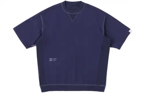 New Balance T Shirts Men's Marine Blue Crew Neck Moderate Straight Fit