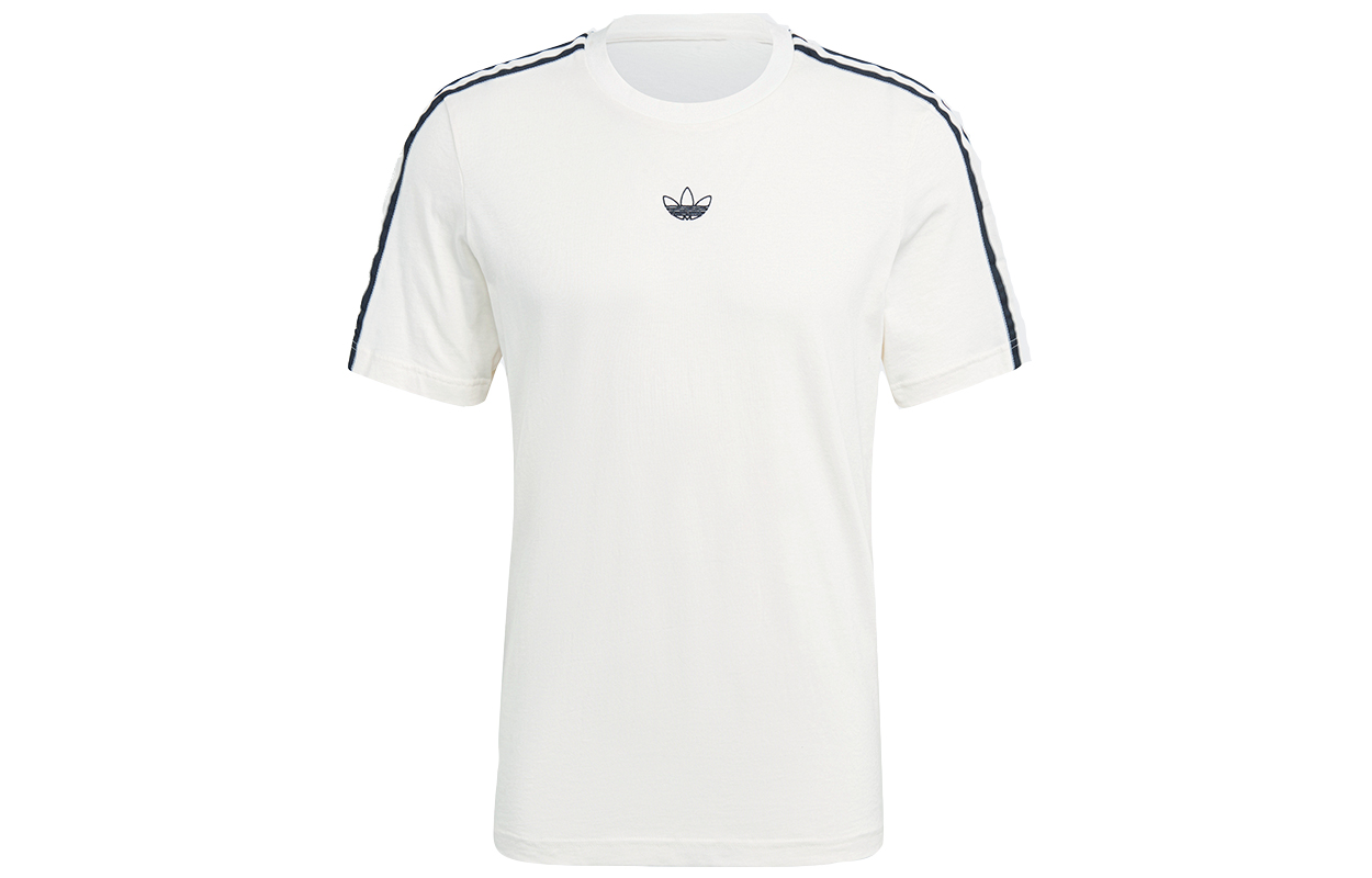 Adidas originals Clover Sprt 3 Stripe T casual sports round neck printed striped short-sleeved T-shirt men's white