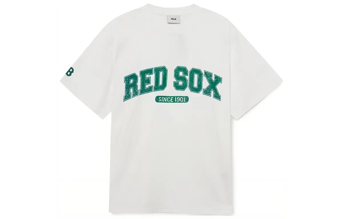 MLB Boston Red Sox T-Shirts Unisex White Crew Neck Moderate Straight Fit